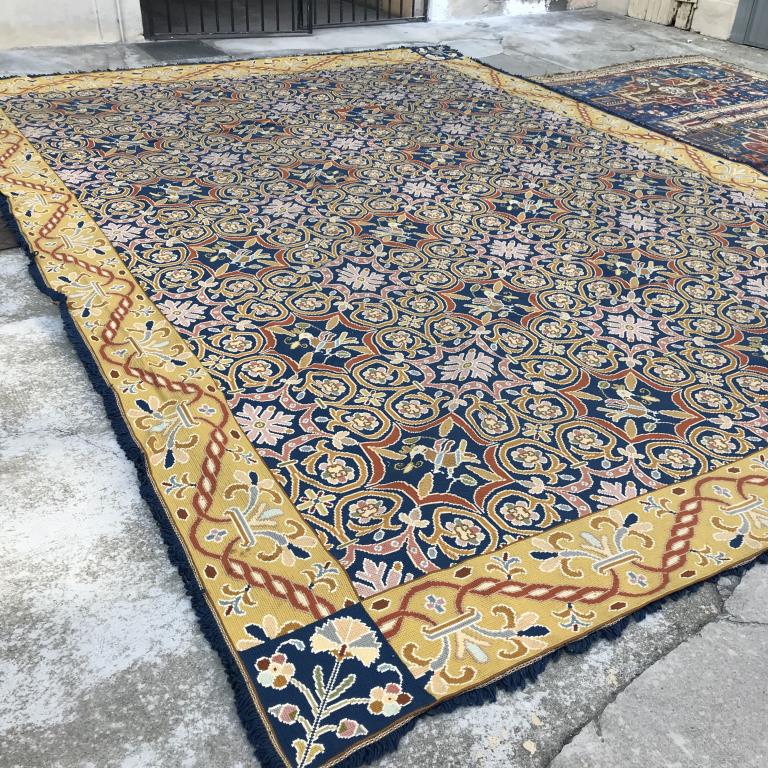 Grande Tappeto Vintage Portoghese Arraiolos Anni 50 520 X 380