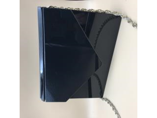 Borsetta nera a spalla con catena in pelle e rodoide - condizioni discrete