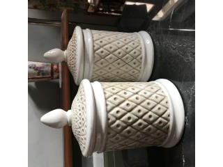 Coppia barattoli in ceramica da bagno Bassano 
